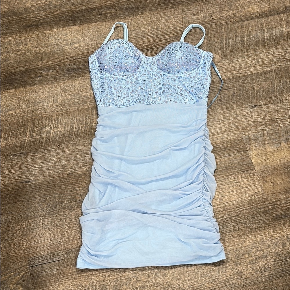 Windsor Light Blue Mini Dress